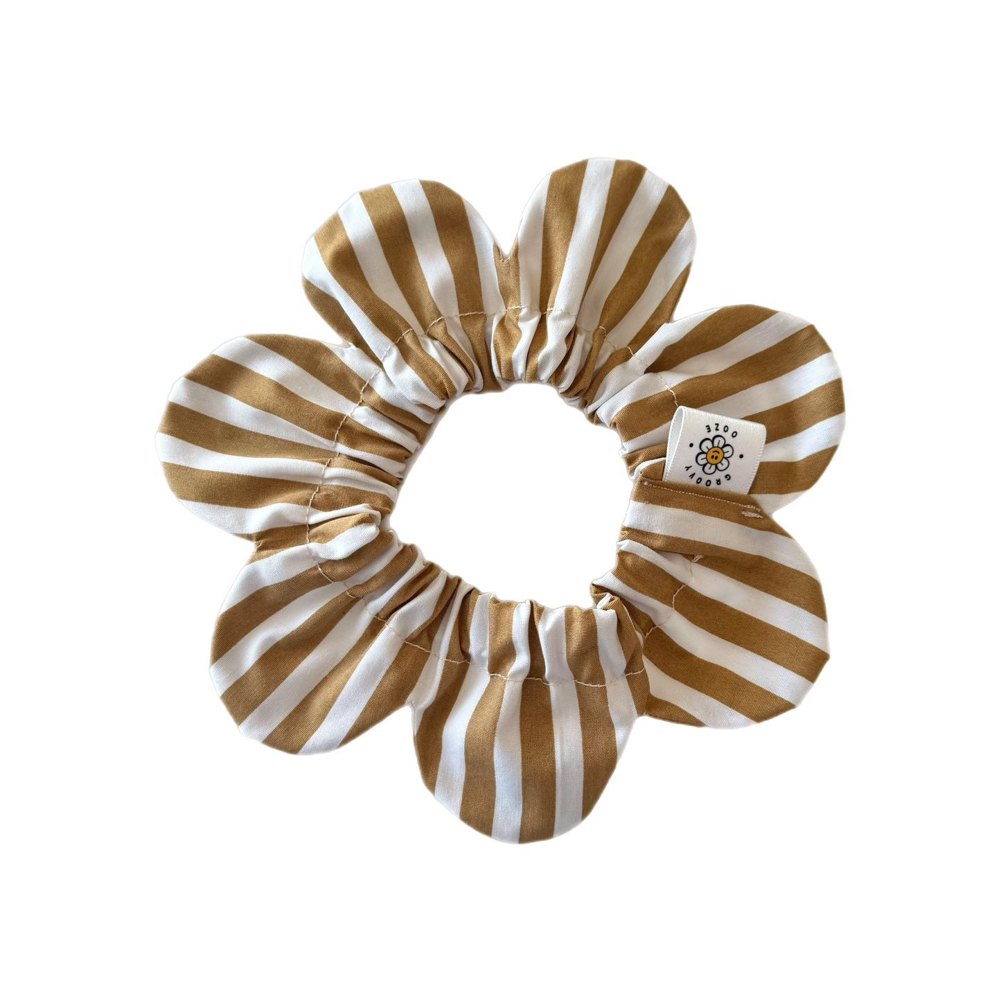 Beige & White Stripes Flower Power Bandana