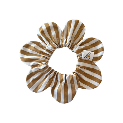 Beige & White Stripes Flower Power Bandana