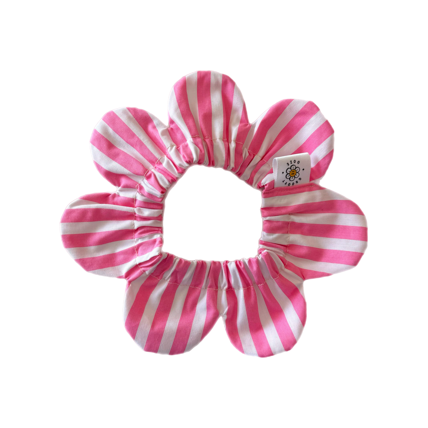 Pink & White Stripes Flower Power Bandana