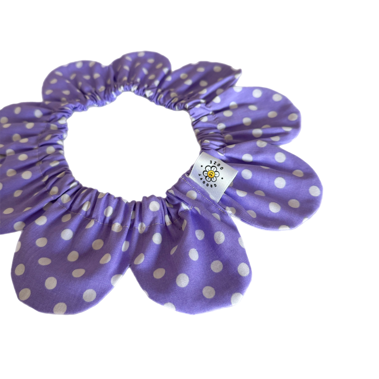 Lilac Polka Dot Flower Power Bandana