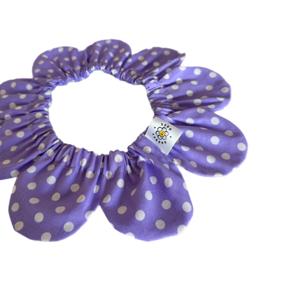 Lilac Polka Dot Flower Power Bandana