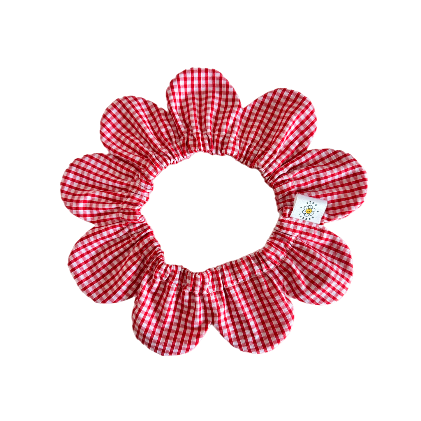 Red Gingham Flower Power Pet Bandana