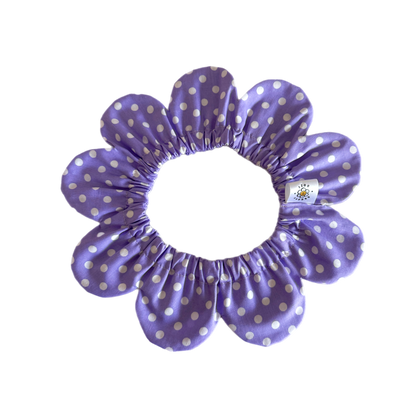 Lilac Polka Dot Flower Power Bandana